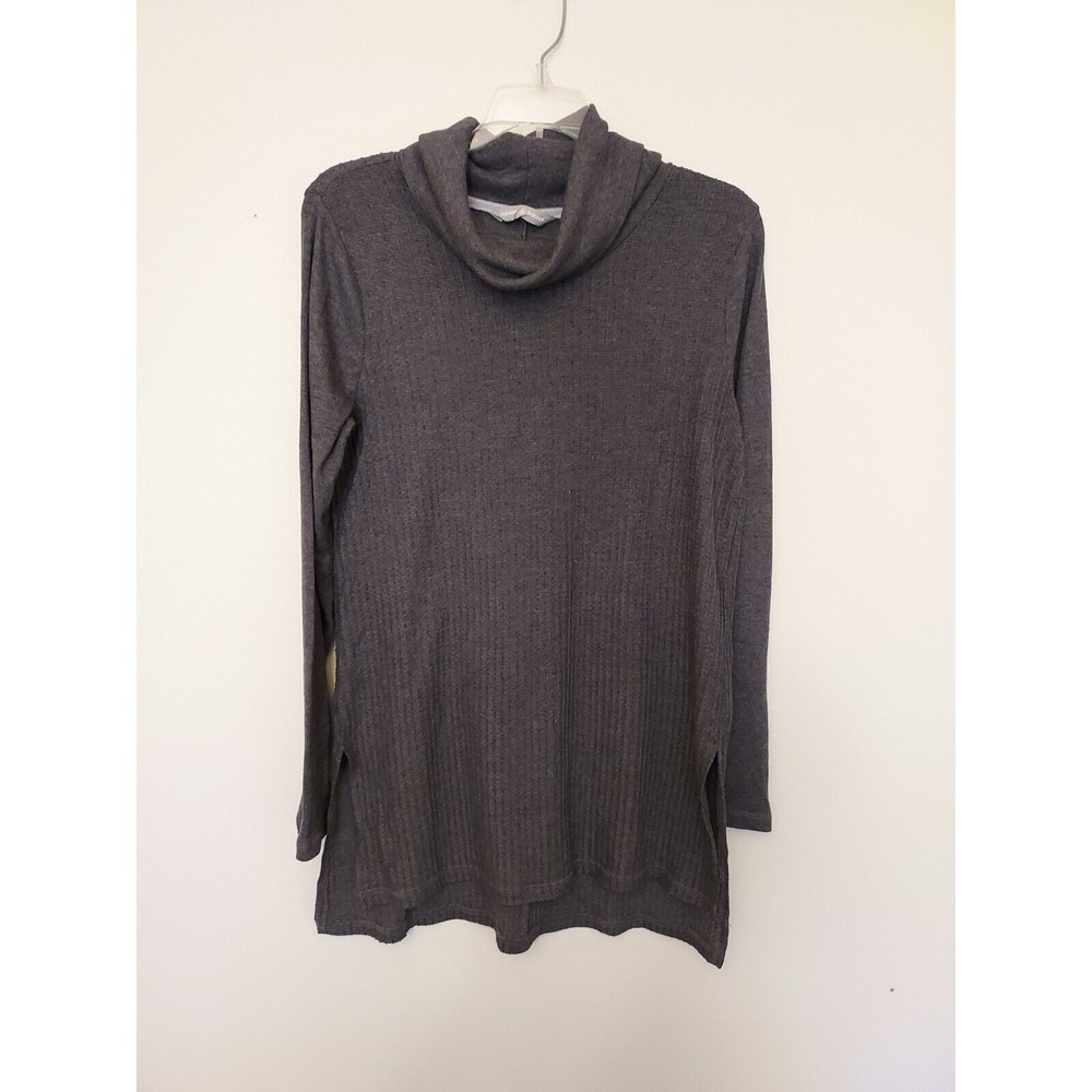 HARMONY & BALANCE Gray Long Cowl Neck Sweater with Thumb Holes Women's Medium